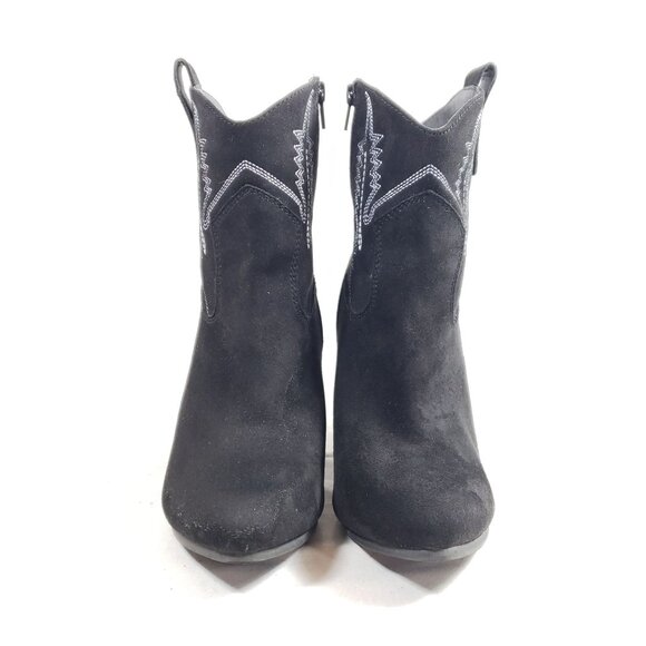Code West Womens Size 9 Black Faux Suede Western Ankle Boots - Picture 6 of 9